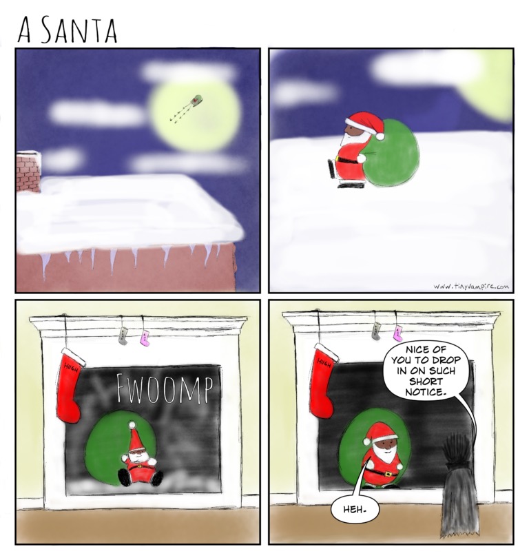 Here comes Tiny Santa Claus